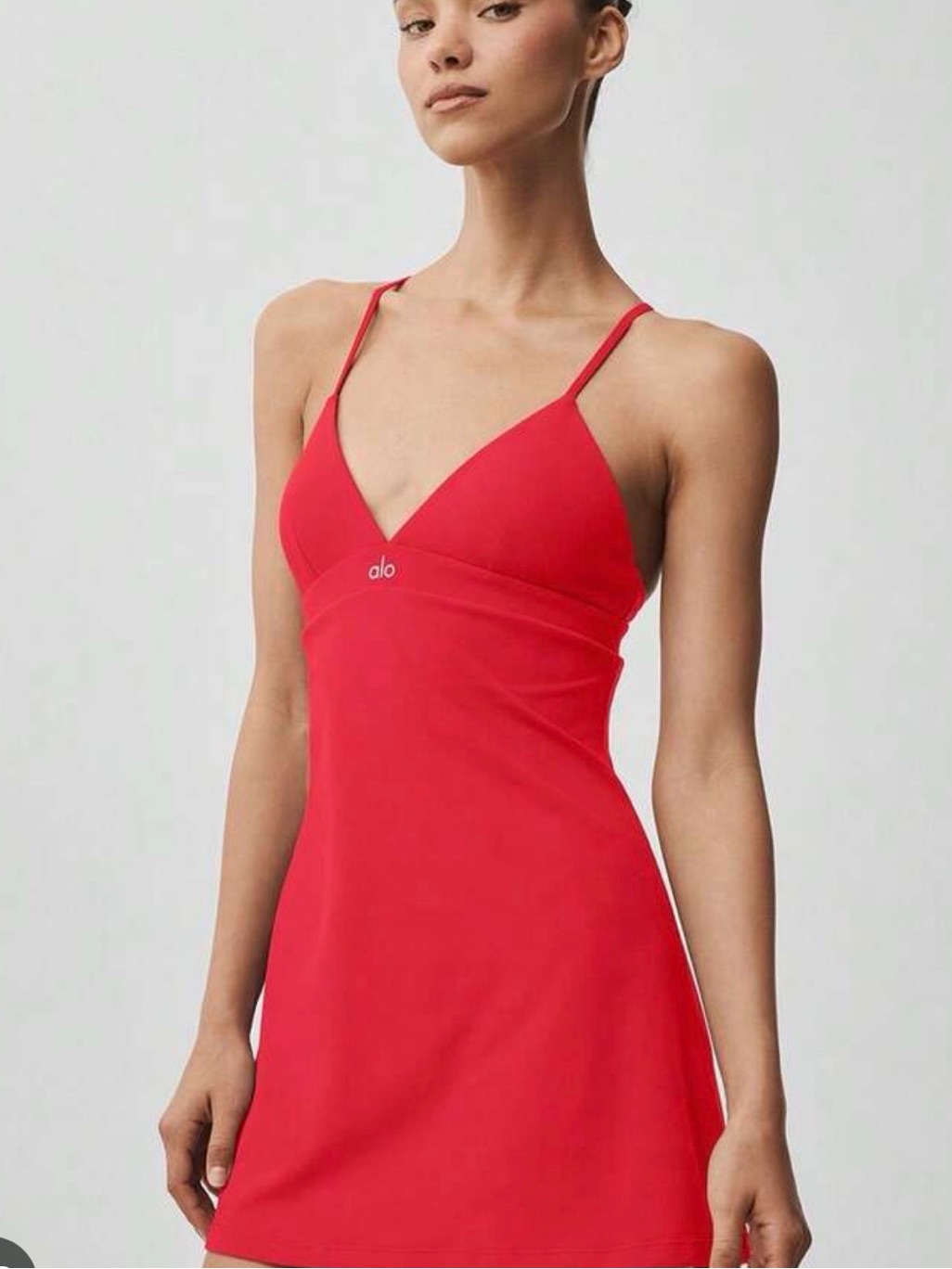 Alo Airbrush Splendor Dress Color Bright Red Size L — image 2 of 7